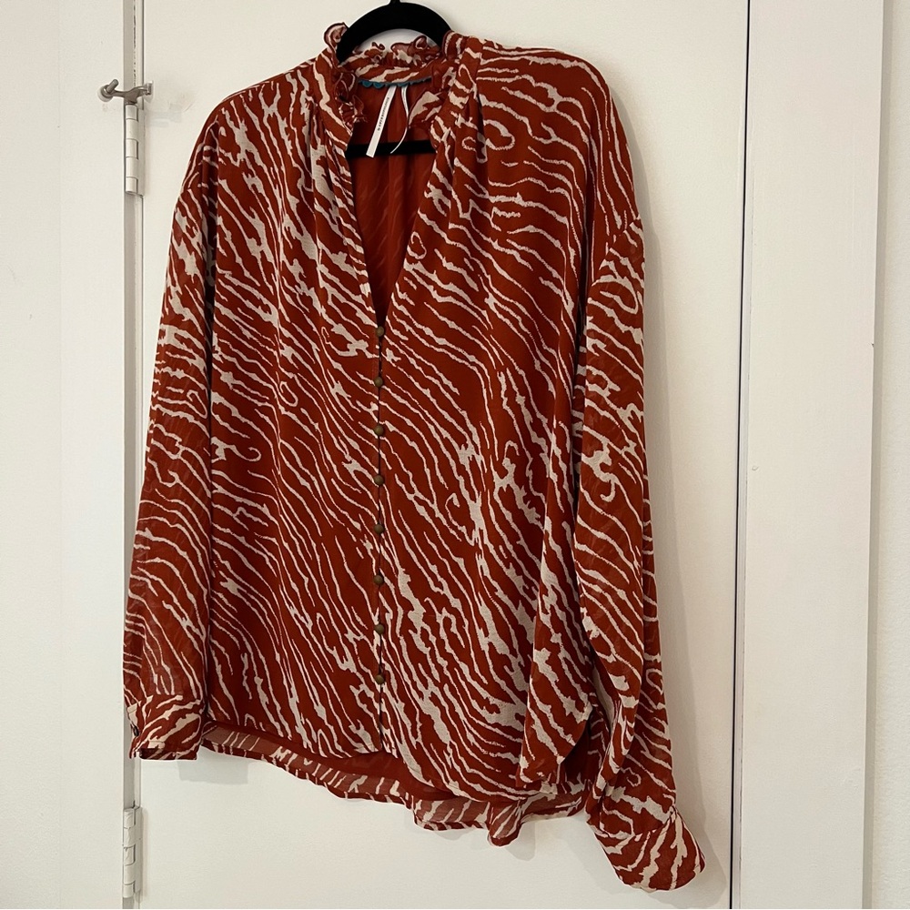 Anthropologie Pattern Long Sleeve Blouse - Picture 7 of 9
